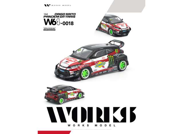 Pre-Order – Pandem GR Yaris #87 Daigo Saito, various 1:64 WORKS Model (W64-0018) – ETA. September 2027