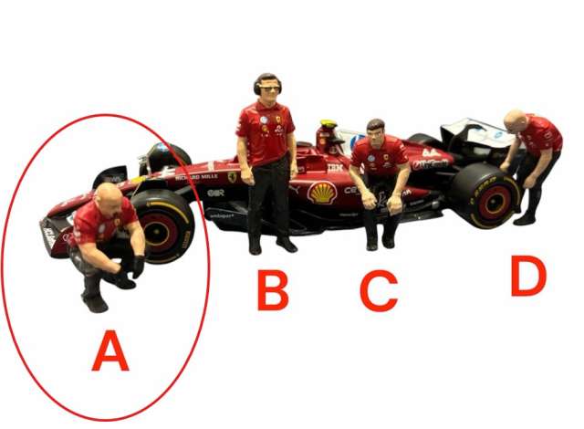 Available To Order – Pit Crew Worker 1A Ferrari Figure 1:18 Cartrix Model (CTPL18090)