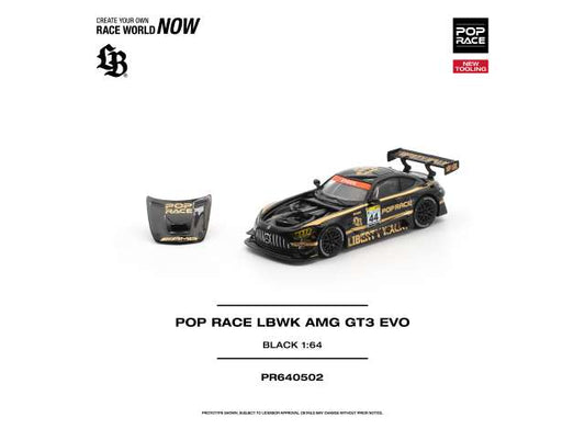 Pre-Order – Pop Race LBWK AMG GT3 EVO, black/gold 1:64 Pop Race Model (PR640502) – ETA. June 2027