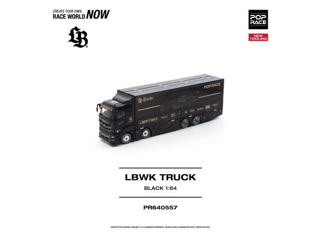 Pre-Order – LBWK Truck, black/gold 1:64 Pop Race Model (PR640557) – ETA. June 2027