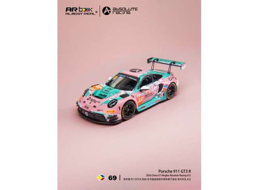 Pre-Order – 2026 Porsche 911 GT3 R China GT Ningbo Absolute Racing #22, various 1:64 Almost Real Model (ALM640007001) – ETA. February 2027
