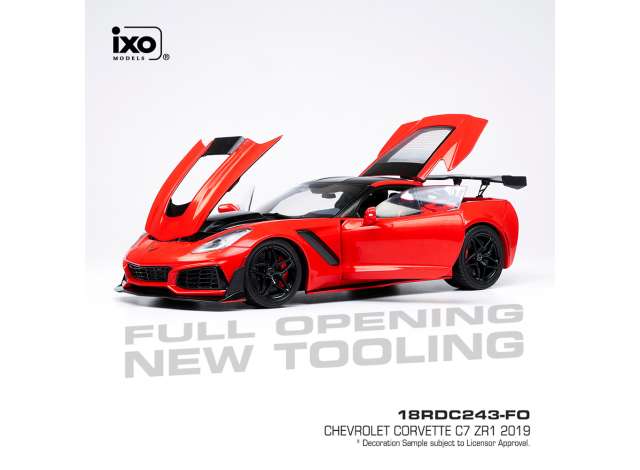 Pre-Order – 2019 Chevrolet Corvette C7 ZR1, red 1:18 IXO America Model (IXO18RDC243-FO) – ETA. December 2026