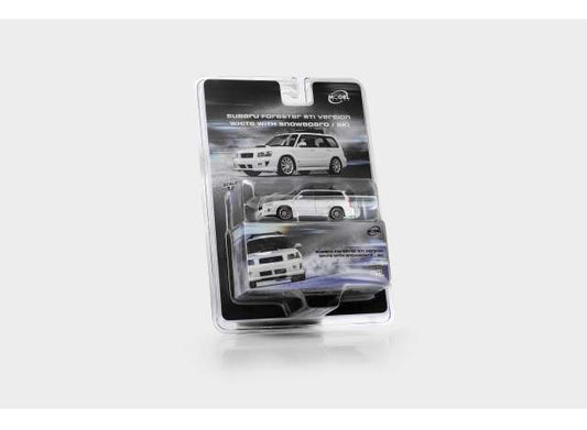 Pre-Order – Subaru Forester STI Version with snowboard, white 1:64 ModelModel Model (MM64-SG9-003) – ETA. March 2027