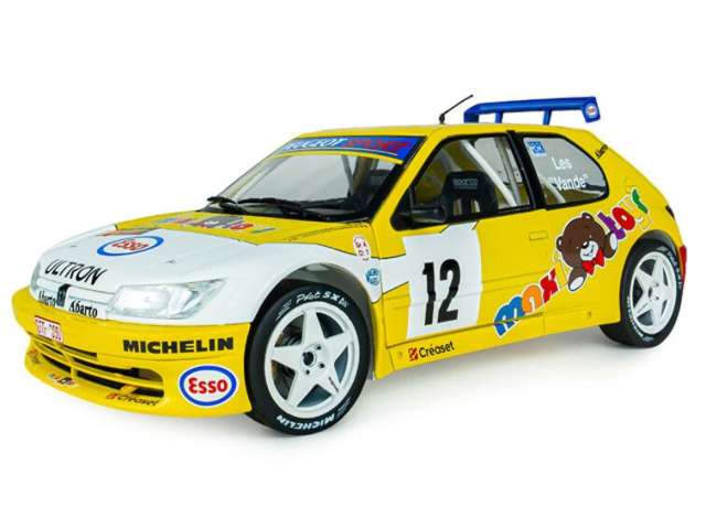Pre-Order – 1997 Peugeot 306 Maxi #12 Vandewauver/VanderschurenCondroz, yellow 1:18 Solido Model (SOLI1808311) – ETA. March 2027
