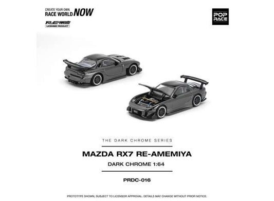 Pre-Order – Mazda RX-7 RE-Amemiya, dark chrome 1:64 Pop Race Model (PRDC016) – ETA. June 2027