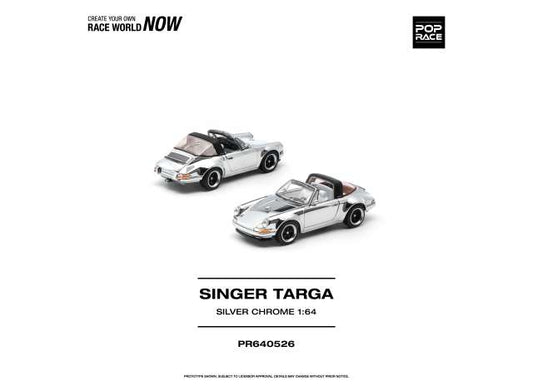 Pre-Order – Singer Targa, silver metallic 1:64 Pop Race Model (PR640526) – ETA. June 2027