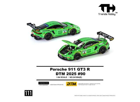 Pre-Order – 2025 Porsche 911 GT3 R DTM #90, green 1:64 Trends Hobby Model (TH241084E) – ETA. January 2027