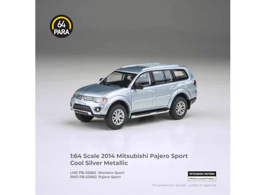 Pre-Order – 2014 Mitsubishi Pajero Sport *Left hand drive*, cool silver metallic 1:64 Para64 Model (PB55882) – ETA. January 2027