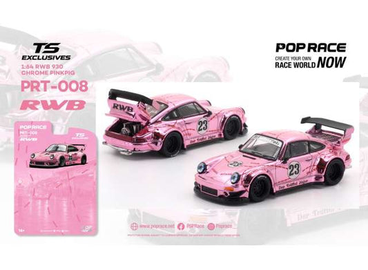 Pre-Order – Porsche RWB 930 *Tokyo Station Exclusives*, pink chrome 1:64 Pop Race Model (PRT008) – ETA. April 2027