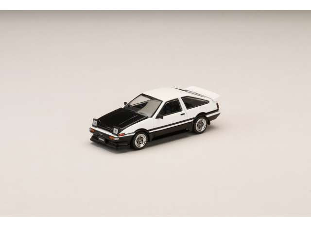 Pre-Order – Toyota Sprinter Trueno GT APEX (AE86) Late Ver. JDM Style Carbon Bonnet, white/black 1:64 Hobby Japan Model (HJ647052WB) – ETA. March 2027