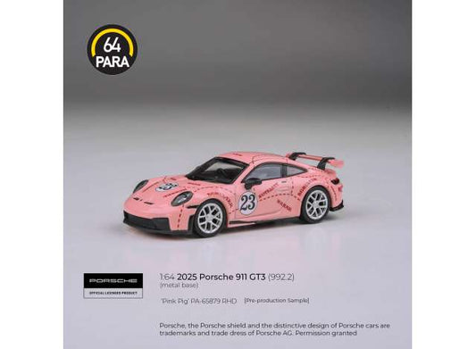 Pre-Order – 2026 Porsche 911 GT3 (992.2) *Pink Pig*, pink 1:64 Para64 Model (PA65879) – ETA. March 2027