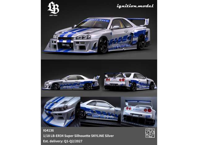 LB-Super Silhouette Skyline, silver 1:18 Ignition Model (IG4136) – ETA. June 2027