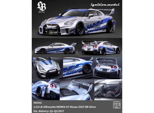 LB-Silhouette Works GT Nissan 35GT-RR, silver 1:18 Ignition Model (IG4141) – ETA. June 2027