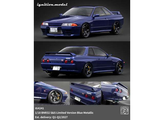BNR32 S&S Limited Version, blue metallic 1:18 Ignition Model (IG4241) – ETA. June 2027