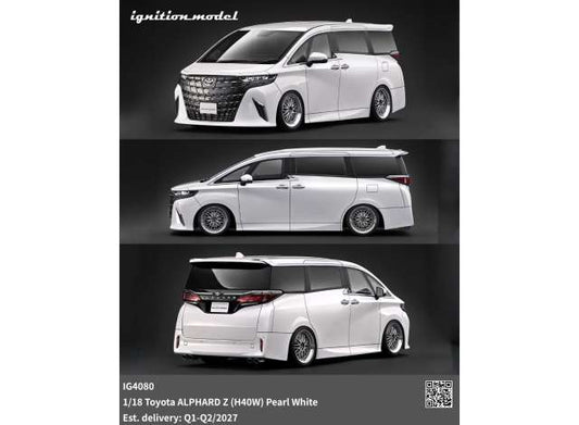 Toyota Alphard Z (H40W), pearl white 1:18 Ignition Model (IG4080) – ETA. June 2027