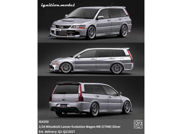 Mitsubishi Lancer Evolution Wagon MR (CT9W), silver 1:18 Ignition Model (IG4250) – ETA. June 2027