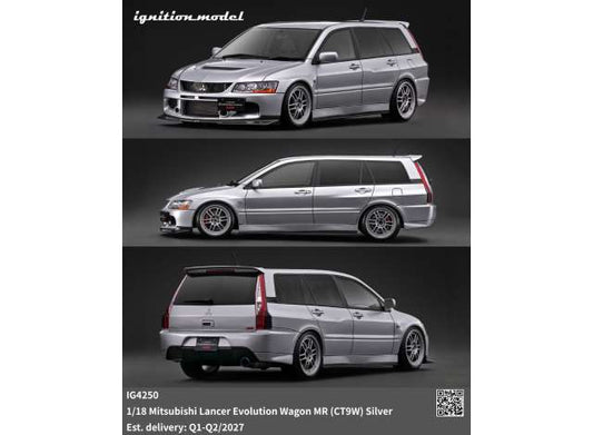 Mitsubishi Lancer Evolution Wagon MR (CT9W), silver 1:18 Ignition Model (IG4250) – ETA. June 2027