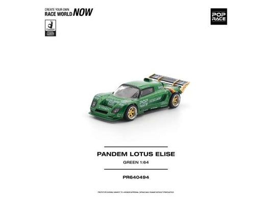 Pandem Lotus Elise, green 1:64 Pop Race Model (PR640494) – ETA. June 2027