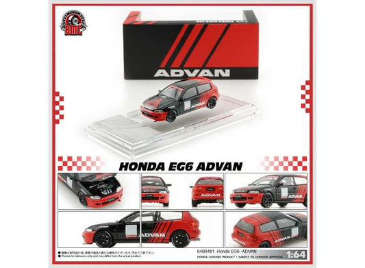 Pre-Order – Honda EG6 *Advan* (RHD), black/red 1:64 BM Creations Model (BM64B0481) – ETA. January 2027