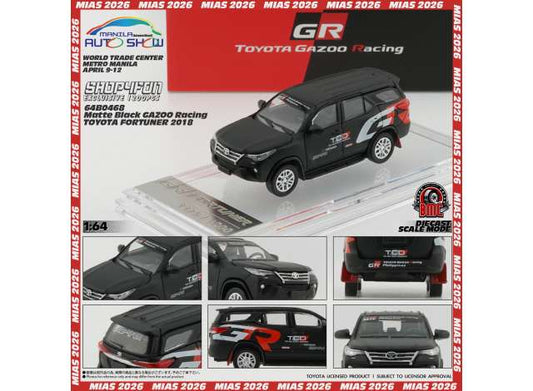 Pre-Order – 2018 Toyota Fortuner GR Racing (RHD) S4F(April26), matte black 1:64 BM Creations Model (BM64B0468) – ETA. January 2027