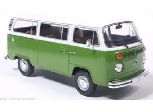 1972 Volkswagen T2b, green/white 1:24 Whitebox Model (WB124290) – ETA. March 2027