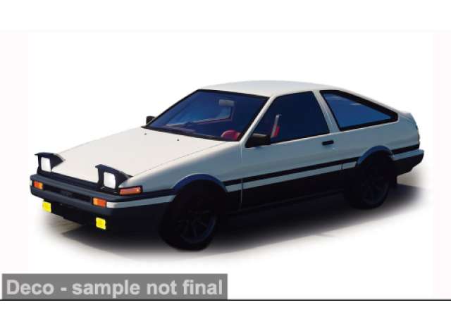 1983 Toyota Sprinter Trueno (AE86), white/black 1:64 IXO America Model (IXOU64RDC015-JC) – ETA. March 2027