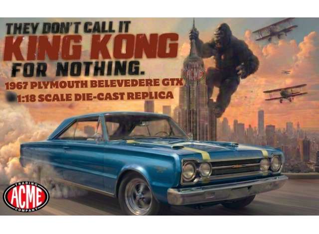 1967 Plymouth Belvedere GTX *King Kong*, blue 1:18 Acme Diecast Model (ACME1806706) – ETA. April 2027