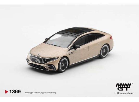 2025 Mercedes-Benz EQS 53 Signature Kalahari, gold magno 1:64 Mini GT Model (MGT01369-L) – ETA. April 2027
