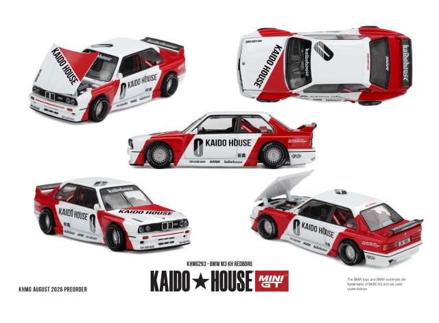Pre-Order – 1989 BMW M3 (E30) KH Redboro, white/red 1:64 Mini GT Model (MGTKHMG293) – ETA. April 2027