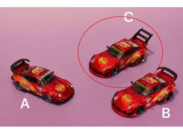 Pre-Order – Porsche 993 *McQueen* high tail, red 1:64 Street Weapon Model (STW320) – ETA. April 2027