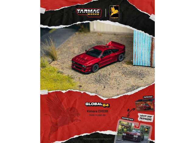 Pre-Order – 2026 Kimera EVO38, red 1:64 Tarmac Works Model (TC-T64G-TL090-RE-BL) – ETA. April 2027