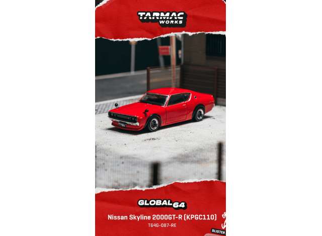 Pre-Order – 1972 Nissan Skyline 2000GT-R (KPGC110), red 1:64 Tarmac Works Model (TC-T64G-087-RE) – ETA. April 2027