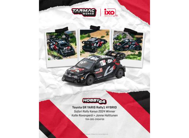 Pre-Order – 2024 Toyota Yaris GR Rally1 Hybrid #69 Kalle Rovanpera Safari Rally Kenya Winner, black 1:64 Tarmac Works Model (TC-T64-085-24SAF69) – ETA. May 2027