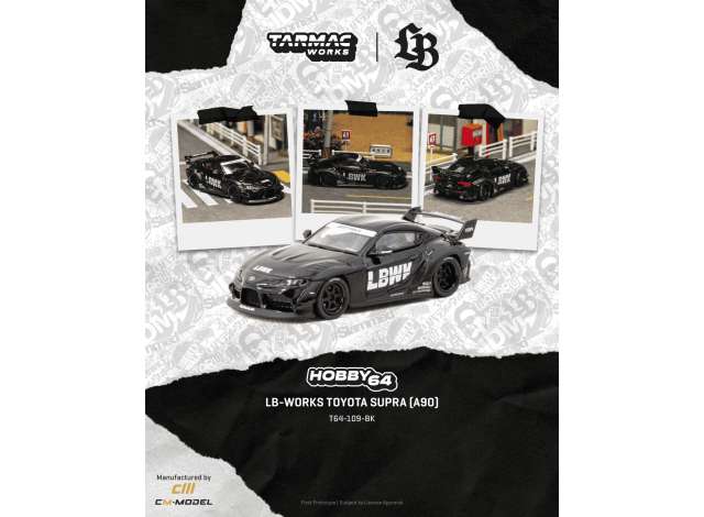 Pre-Order – 2025 Toyota Supra (A90) LB-Works, black 1:64 Tarmac Works Model (TC-T64-109-BK) – ETA. May 2027