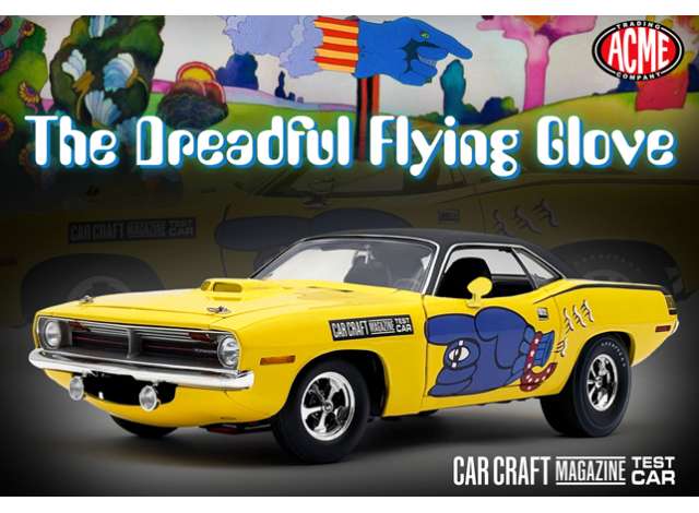 Pre-Order – 1970 Plymouth HEMI Cuda - The Dreadful Flying Glove, yellow 1:18 Acme Diecast Model (ACME1806142) – ETA. April 2027