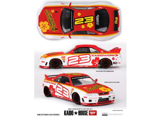 Pre-Order – 1995 Nissan Skyline GTR (R33) Kaido Stock Car V1, white/red 1:64 Mini GT Model (MGTKHMG313) – ETA. May 2027