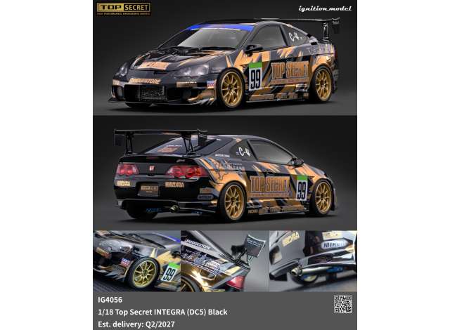Pre-Order – Top Secret Integra (DC5), black 1:18 Ignition Model (IG4056) – ETA. September 2027