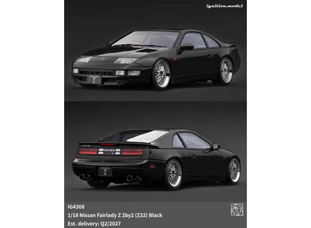 Pre-Order – Nissan Fairlady Z 2by2 (Z32), black 1:18 Ignition Model (IG4308) – ETA. September 2027