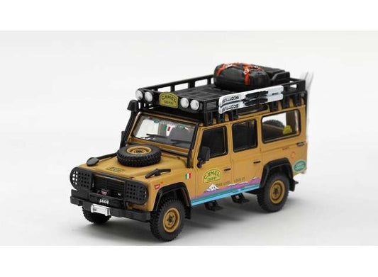 1998 Land Rover Defender 110 Camel Trophy Team Italy Tierra Del Fuego CT24, various 1:64 Mini GT Model (MGT01380-BL) – ETA. May/June 2027