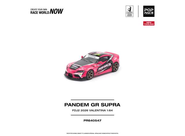 Pandem GR Supra FDJ2 Valentina Piaz, pink 1:64 Pop Race Model (PR640547) – ETA. June/July 2027