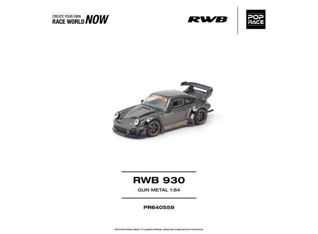 RWB 930, gun metal 1:64 Pop Race Model (PR640559) – ETA. June/July 2027