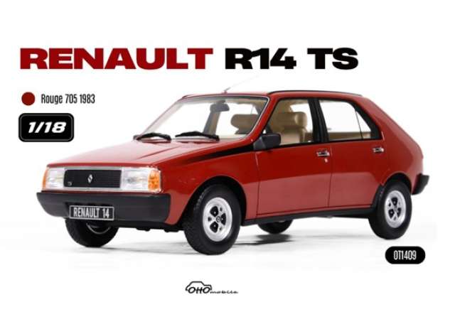 1983 Renault 14 TS *Resin series*, Rouge 705 1:18 OttOmobile Miniatures Model (OT1409) – ETA. May/June 2027