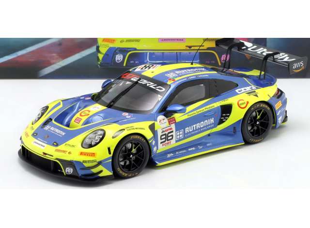 2025 Porsche 911 GT3 R #96 2nd 24h Spa GTWC Endurance Champion, blue/yellow 1:18 IXO Models Model (IXOLEGT18-96SP25) – ETA.