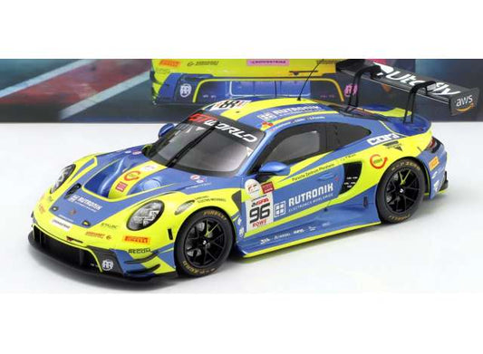2025 Porsche 911 GT3 R #96 2nd 24h Spa GTWC Endurance Champion, blue/yellow 1:18 IXO Models Model (IXOLEGT18-96SP25) – ETA.