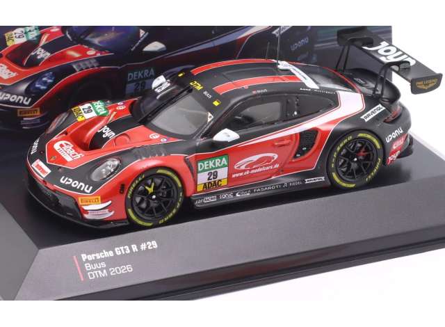 2026 Porsche 911 GT3 R #29 DTM Bastian Buus Land Motorsport, red/black 1:43 IXO Models Model (IXOLEGT43-26DTM29) – ETA. January/February