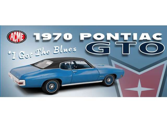 1970 Pontiac GTO Vinyl Top, atoll blue 1:18 Acme Diecast Model (ACME1801231VT) – ETA. April/May 2027