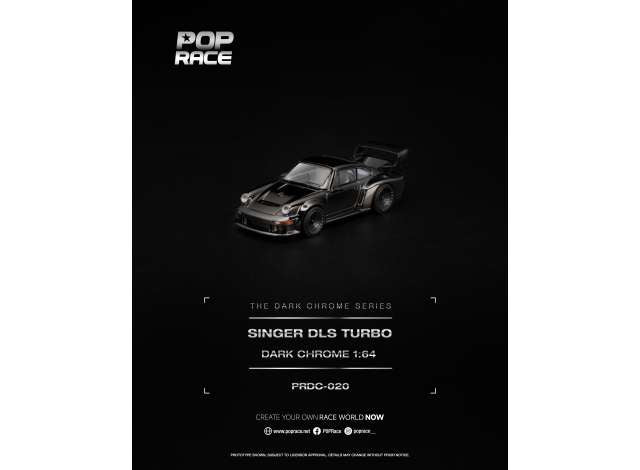 Singer DLS Turbo, dark chrome 1:64 Pop Race Model (PRDC020) – ETA. September/October 2027