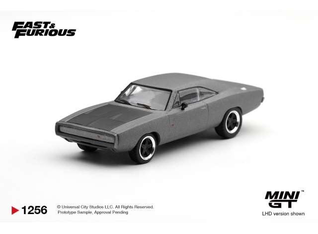 2011 Dodge Charger *Fast Five* Dominic Toretto, black/grey 1:64 Mini GT Model (MGT01256-BL) – ETA. May/June 2027