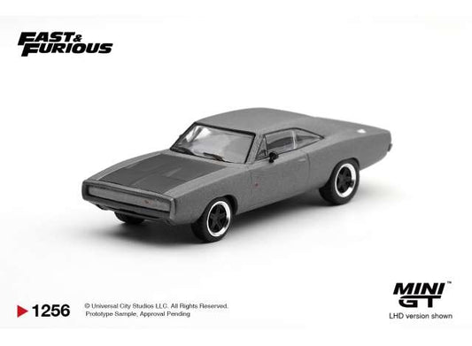 2011 Dodge Charger *Fast Five* Dominic Toretto, black/grey 1:64 Mini GT Model (MGT01256-BL) – ETA. May/June 2027