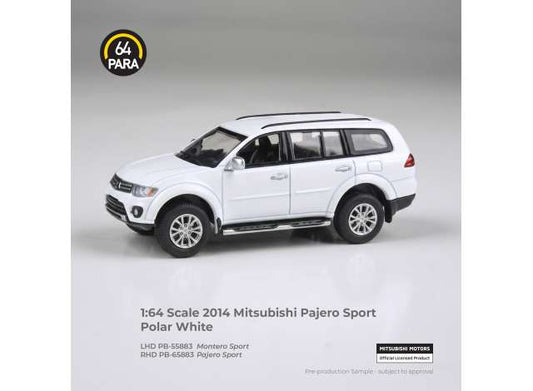 2014 Mitsubishi Pajero Sport *Right hand drive*, polar white 1:64 Para64 Model (PB65883) – ETA. April/May 2027